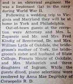 Part 1 Marriage Notice for Claude B. LONG to Margaret Kebe, 7 Apr 1947