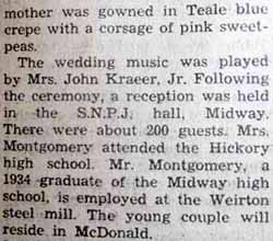 Part 2 Marriage Notice for Edward H. MONTGOMERY, Jr. to Odessa Lois Fye, 18 Mar 1939