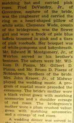 Part 2 Marriage Notice for James Mathison MONTGOMERY to Rosina Moorhead LaRoss, 18 Sep 1922