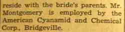 Part 4 Marriage Notice for James Mathison MONTGOMERY to Rosina Moorhead LaRoss, 18 Sep 1922