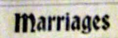 Newspaper header: Marriages