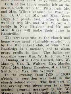 Part4 Marriage Notices Two sisters Jessie May ROUTLEDGE to Brady Elmer WILCOX, Annie Fisher ROUTLEDGE to Glenn Walker RIGGS