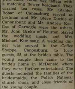 Part 2 Marriage Notice for 
Joseph POKRZYWA to Ceclia Rolek, 17 Sep 1939