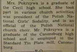 Part 3 Marriage Notice for 
Joseph POKRZYWA to Ceclia Rolek, 17 Sep 1939
