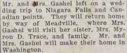 Marriage Notice for  Eric G. CASHEL to Mary Querns, 24 May 1928, part2