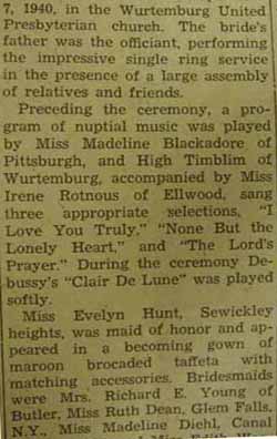 Part 2 Marriage Notice for Gene Fuerst ROSE to Elizabeth Jane Caughey, 7 Sep 1940