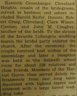 Part 4 Marriage Notice for Gene Fuerst ROSE to Elizabeth Jane Caughey, 7 Sep 1940