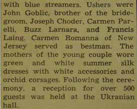 Part 3 Marriage Notice for Joseph ROTELLINI to Edith Mae Goblic, 29 Jun 1946