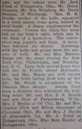 Part 3 Marriage Notice for Joseph ROTHFIELD to Frances Broida, 8 Feb 1925