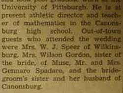 Part 2 Marriage Notice for Frank SPADARO to Gretchen Jane Malone, 3 Jul 1937