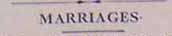 Newspaper column heading, 'Marriages'