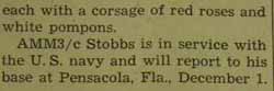 Marriage Notice for Eugene STOBBS to Rose Marie Dashofy, 19 Nov 1946
