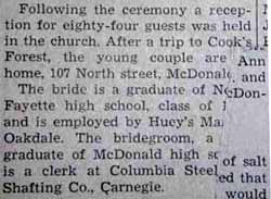 Part 3 Marriage Notice for John R. YOHO to Louise M. Kerr, 20 Aug 1947